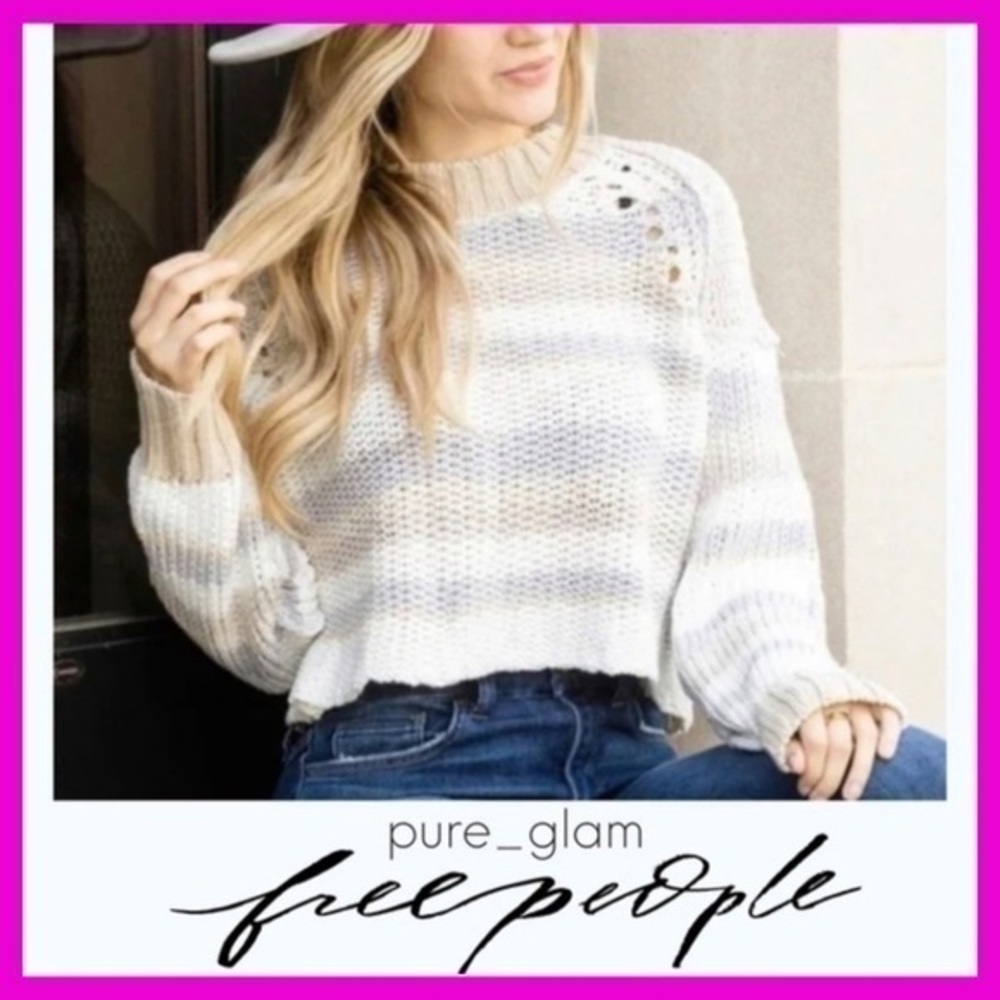 Free People pullover sweater devon striped